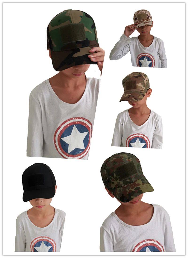 8-14 Y Children Cap Camouflage Kids Sun Hat for Girls Boys Accessories Outdoor Travel Child Baseball Cap For CS Airsoft War Game