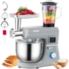 VEVOR 5 IN 1 Stand Mixer Tilt-Head Multifunctional Electric Mixer w/ 6 Speeds LCD Screen Timing 7.4 Qt Stainless Bowl Dough Hook 1