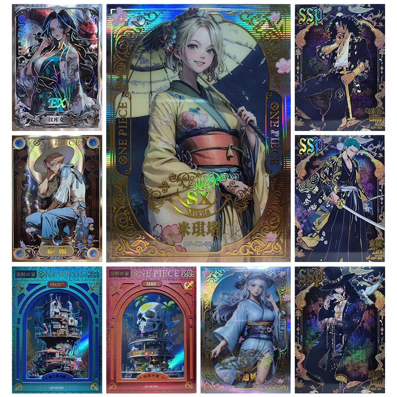 

Anime ONE PIECE Rare EI EX SX SSP XR Reflections Flash Cards Sabo Hancock Zoro Toys for boys Collectible Cards Birthday Gifts