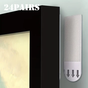 12/24 paia di cuscinetti di fissaggio per cornici per foto strisce adesive rimovibili nessun danno al muro per appendere quadri nastro decorativo per festival 1