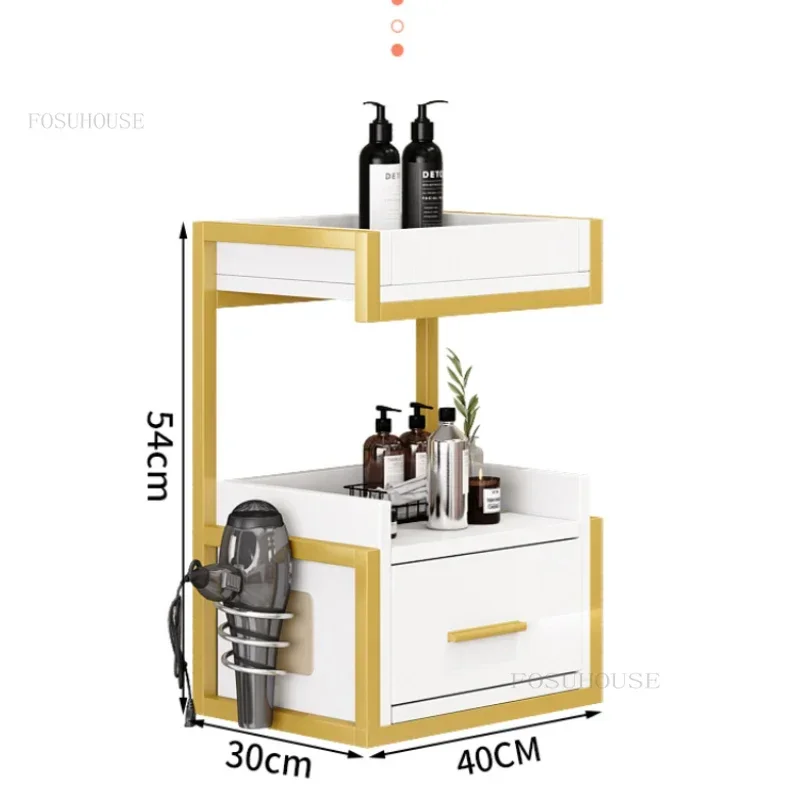Multi Layer Storage Trolley Wall-mounted Luxury Shop Tool Cabinet Salon Trolleys Hair Salon Special Tool Trolley Wall Storage Hair Cutting Cabinet