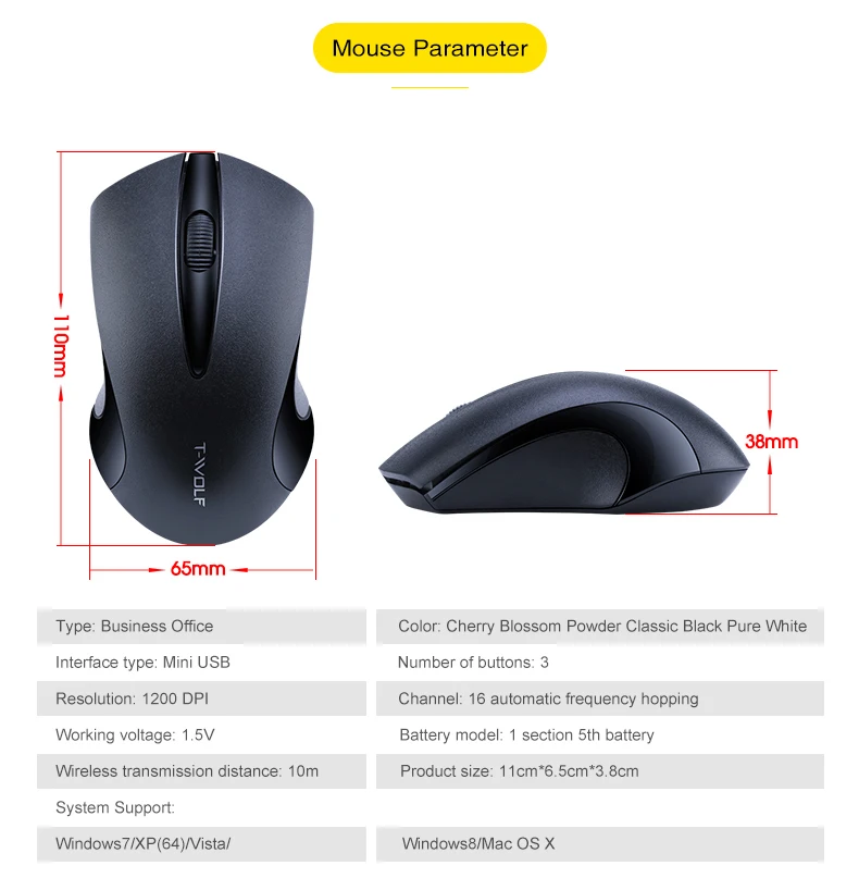 Mouse Computador sem Fio Mouse sem Fio Menina Bonito Mouse Óptico Mouse Moda Ratos para Computador Portátil 1600dpi Rosa - Imagem 3