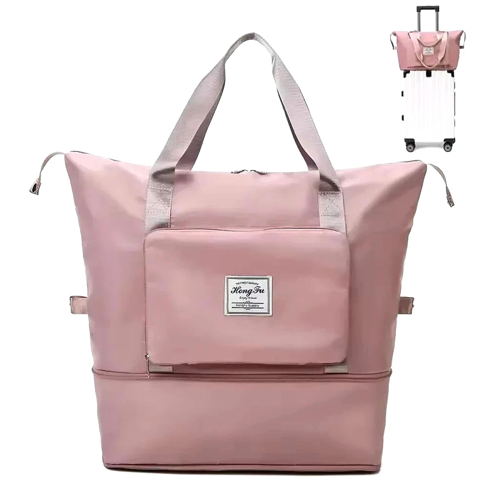 Oxford Cloth Travel Tote Bag Large Capacity Waterproof Foldable Luggage Bag with Wet Dry Separation Handbag for Men Women