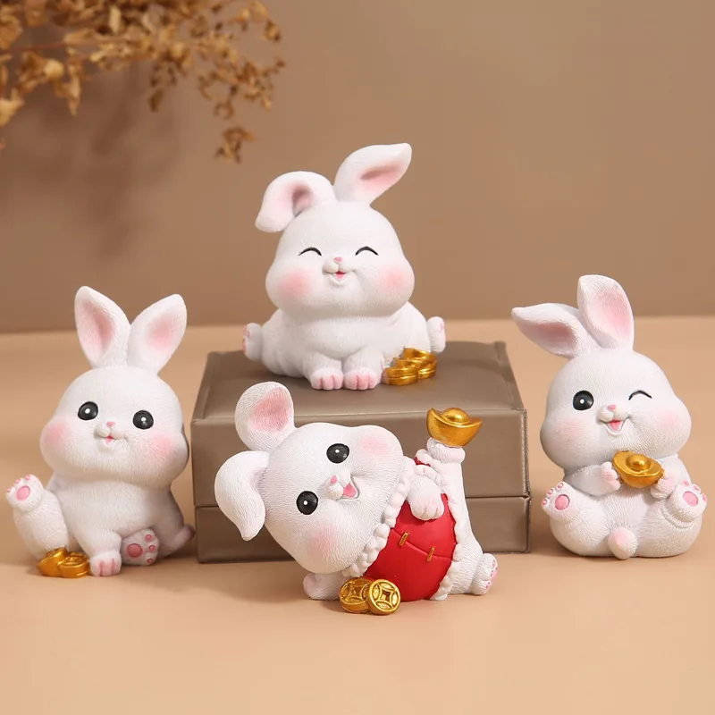 

Big ear Rabbit Resin Artifact Decoration Creative Rabbit Birthday Gift Desktop Home Decoration Cute Cartoon