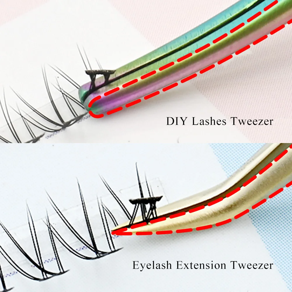 NAGARAKU D01 02 03 04 Lash Cluster Tweezers DIY Lashes Pink Tweezer Volume False Eyelash Extensions Lash Applicator Makeup Tools 6