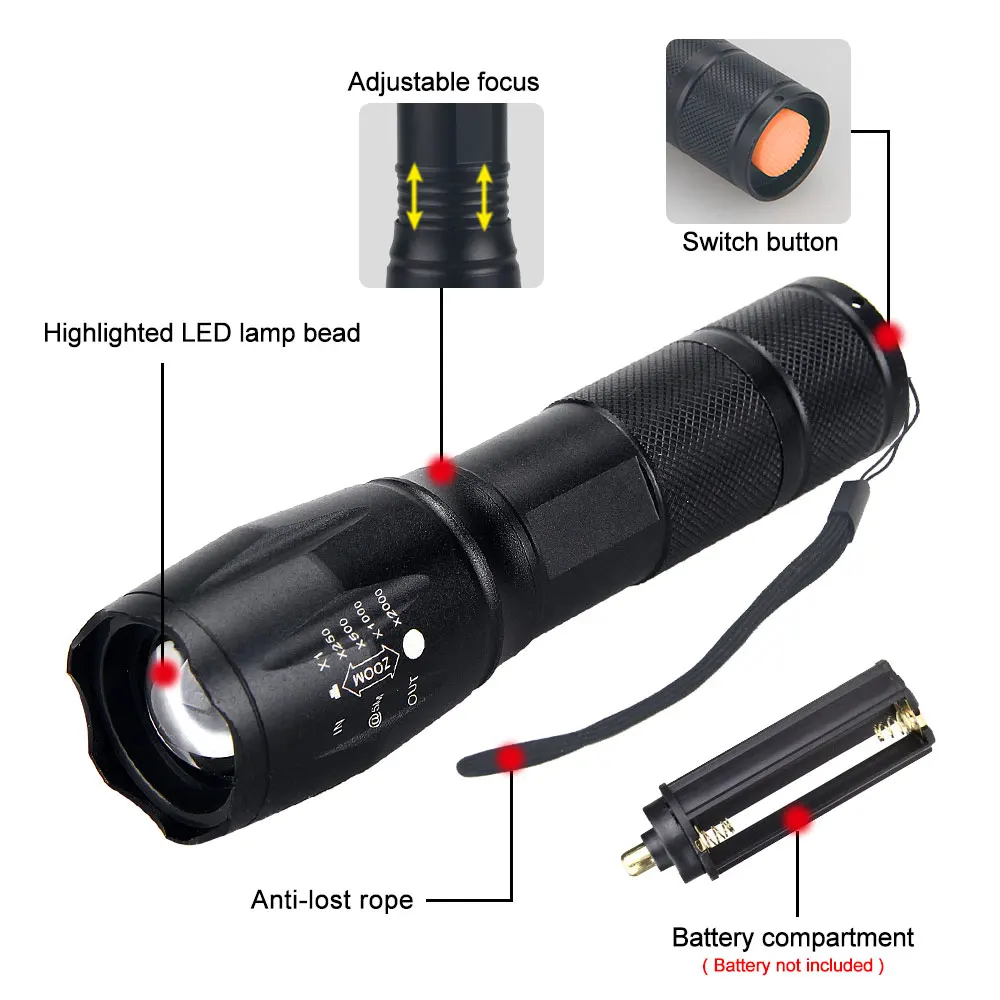 Zoomable Tactical LED Flashlight 2