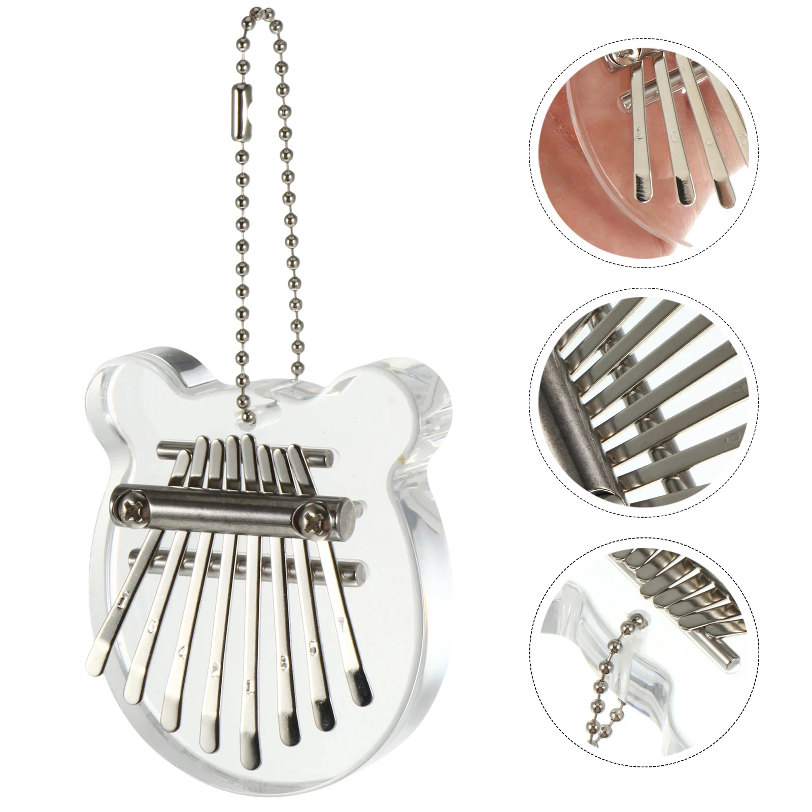 Miwayer Portable 8-Tone Thumb Piano Beginners Wooden Kalimba Transparent Crystal Finger Piano Musical Instrument