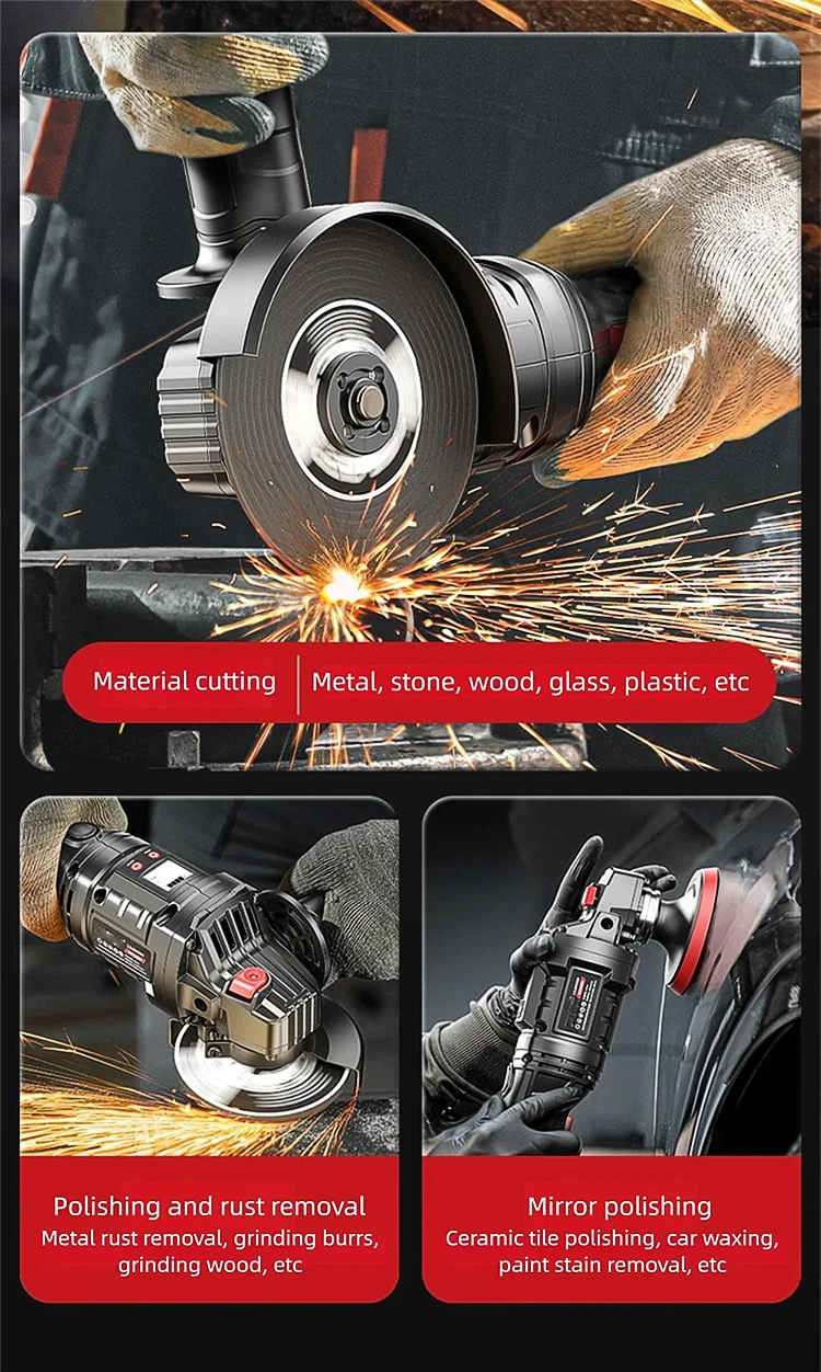 Brushless Angle Grinder Multi-functional Cordless Grinder Wireless grinding cutt