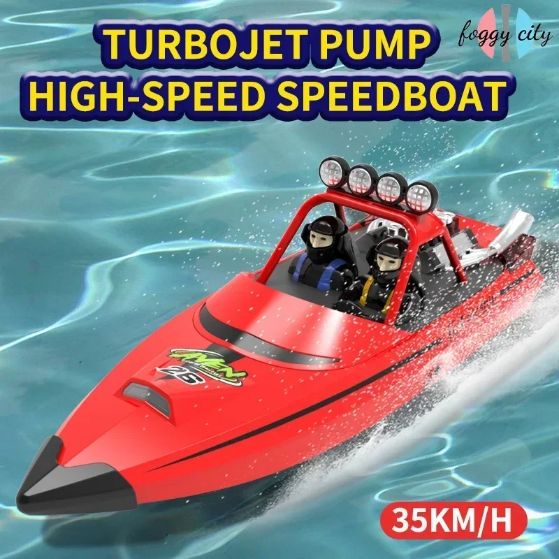 New 2.4g Wireless Remote Control Boat Electric Turbine Jet High-Speed Speedboat Boy Racing Water Toy Boat Model Christmas Gift 3