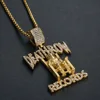 2025 New Nightclub Rhinestone Records Prisoner Pendant Hip Hop Death Row Chain Stainless Steel Men Necklace Wholesale Jewelry 2