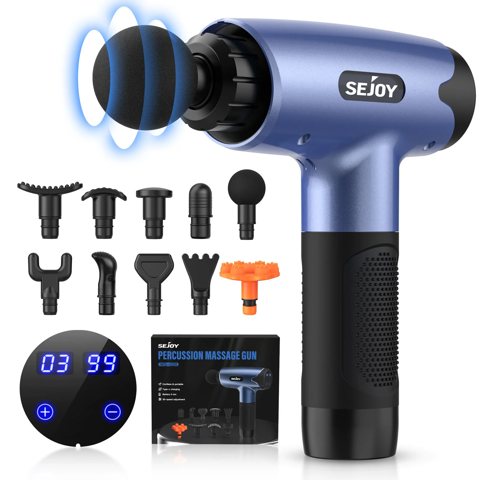 SEJOY Powerful Deep Tissue Massage Gun with 10 Heads