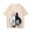 Men Casual Cute Tide Wear Tops Labubu Cartoon T-Shirts Short Sleeve Lovers Women High Quality Pure Cotton Kids Girls Clothes Tee 2