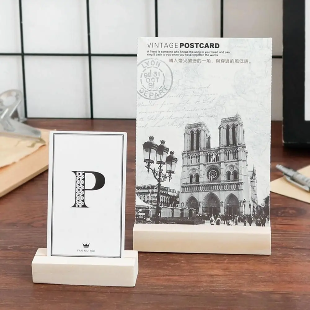 Card Holder Events Photo Picture Elegant Wooden Rustic Table Number Place Card Holder Note Holder Display Stand Decoration Desk