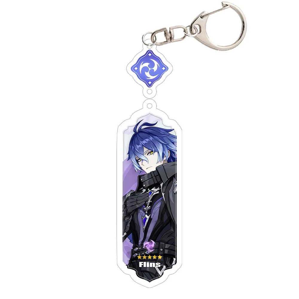 Anime Keychain Flins Durin Mualani Kinich Furina Neuvillette Arlecchin Accessories Cute Bag Pendant Key Ring Fans Gift