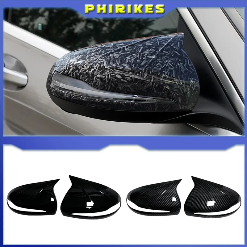 Tapas Para Espejos Laterales De Coche - Fibra De Carbono, Compatible Con Mercedes Clase A, B, C, E, CLA, GLA (W204, W176, Etc.)