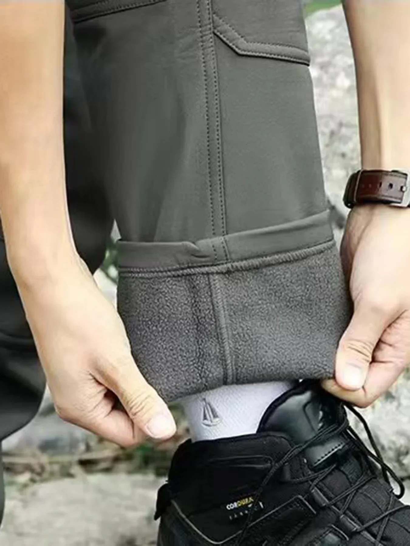 Pantalon cargo pêche avec poches rabattables pour randonnée pêche et pêche itinérante