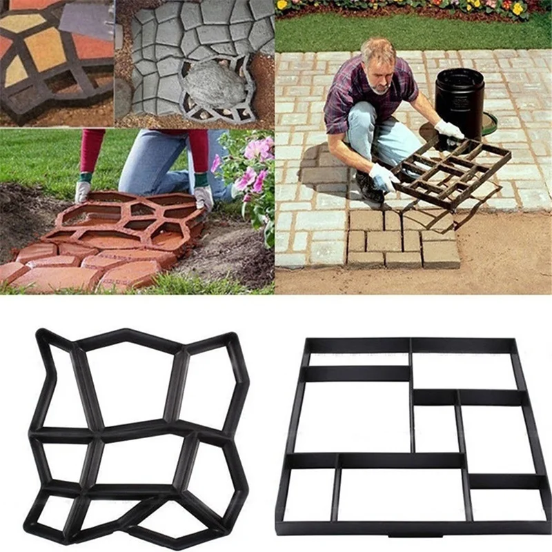 歩道と庭のための再利用可能な建築型,8種類,セメント構造,コンクリート金型 AliExpress
