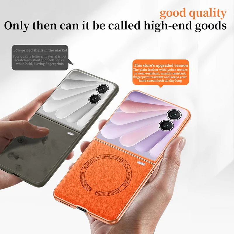 Lychee Texture Leather Magnetic Ring Case - Anti-Fingerprint Shockproof Slim Cover