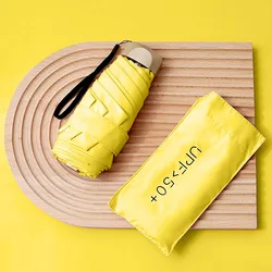 Compact UPF50+ Pocket Umbrella with UV Protection (YELLOW)