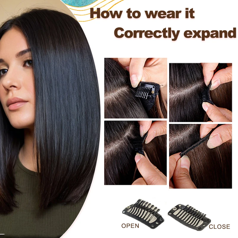 LUPU Clip In Hair Extensions Hair Extensions Thick Long Lace Weft Lightweight Synthetic Hairpieces For Women