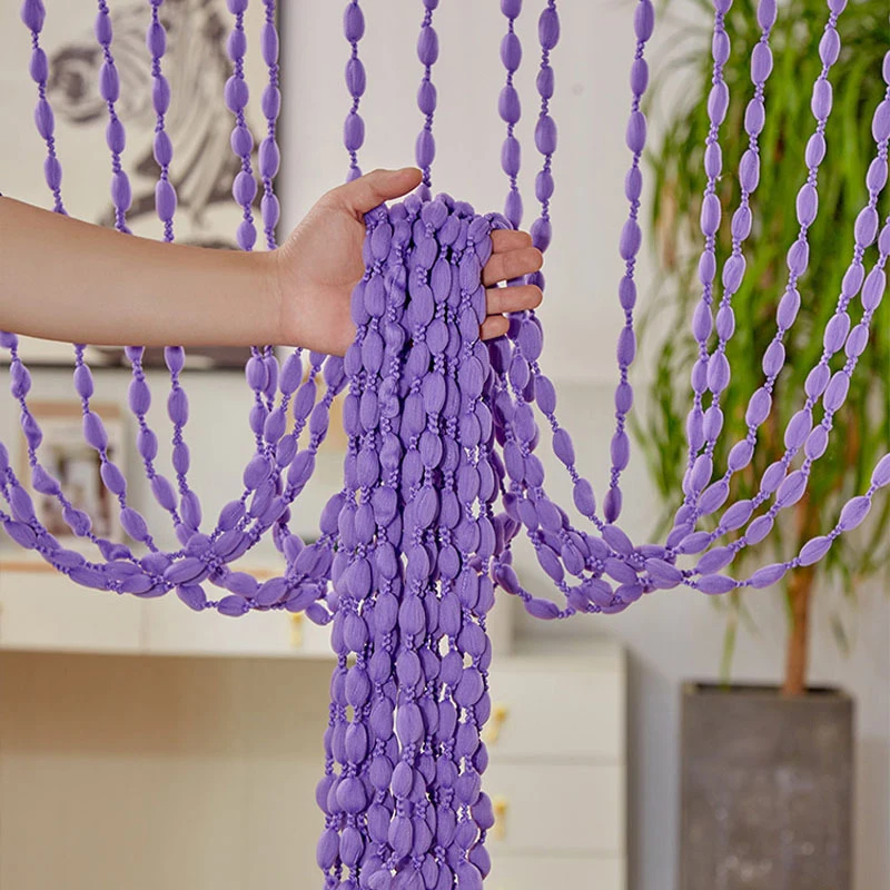 Beaded Curtain 1*2M String Curtain Door Curtain Bead Thread Tassel Window Wall Panel Room Divider Doorway Home Wedding Decor Party Acc
