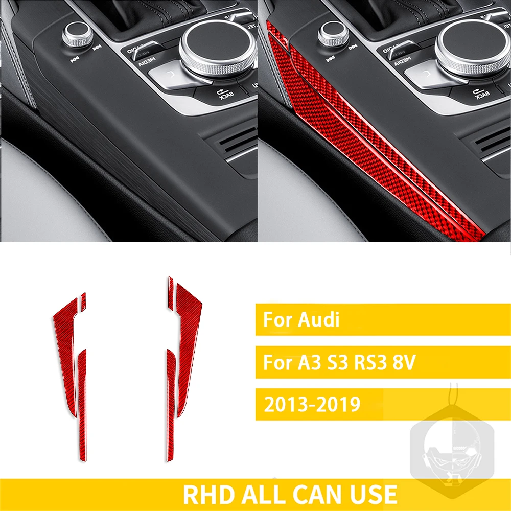 2pcs Real Carbon Fiber Car Water Cup Holder Trim Sticker For Audi A3 S3 RS3  8V 2013-2018 Car Interior Styling Accessoire Voiture - AliExpress