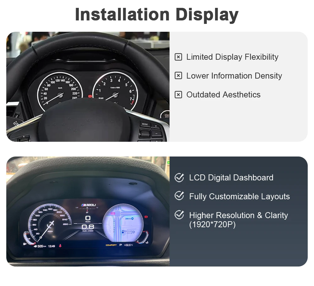 AUTOTOP 12,3" Carplay Android Auto Digital Dashboard Für BMW 5 6X5X6 Serie E60 E61 E63 E64 E70 E71 2004-2013,Airplay Autolink – Detail 8