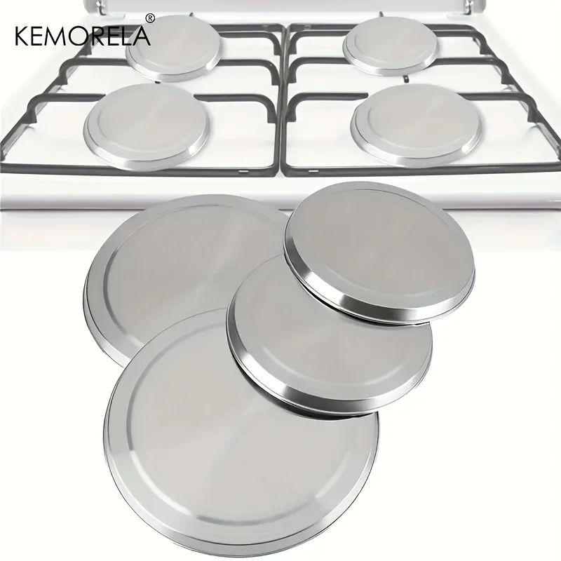 4 Coperture Per Fornello Elettrico In Metallo Smaltato - Diametri 20,5 Cm E 25,4 Cm - Proteggi E Decora La Tua Cucina, Nero