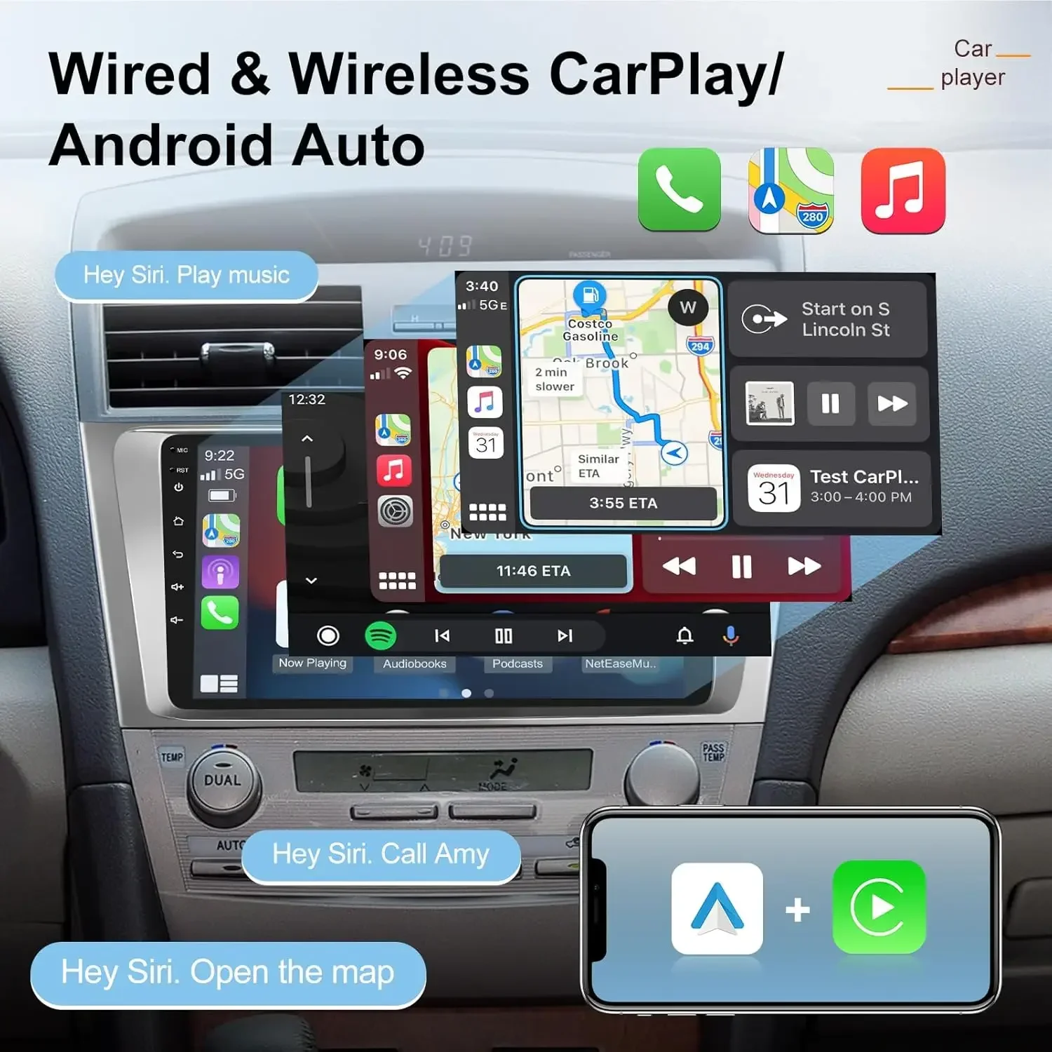 Android 13 Car Music Player with Bluetooth Navigation for Cars