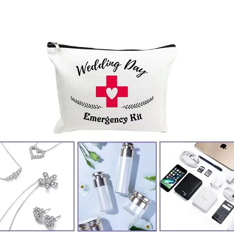 Wedding Day Emergency Survival Kit Travel makeup bag Bride bridesmaid Bridal shower bachelorette Party decoration supplies gift