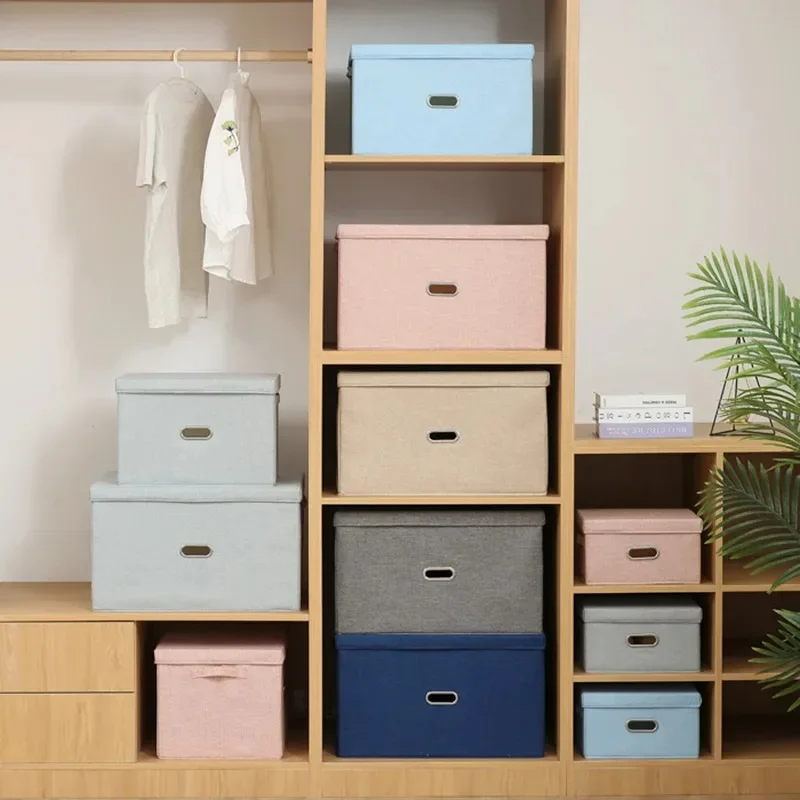 Cube non-woven fabric folding storage box, toy clothing storage box with lid, home closet, office, daycare, washable storage box 2