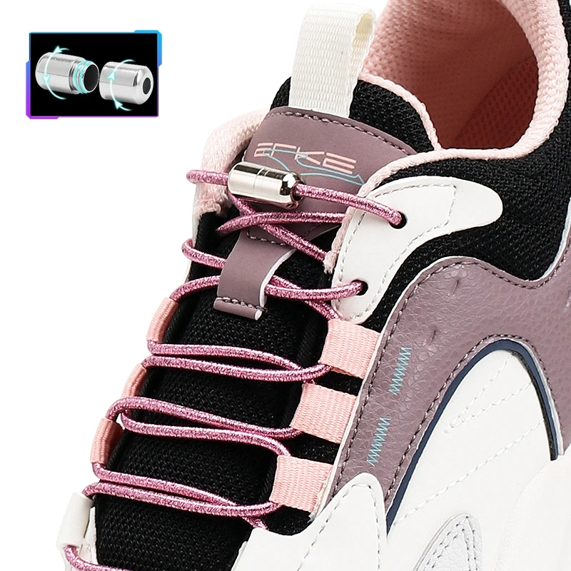 

Round Elastic Colorful Sneakers Shoelace Without Ties Rubber Bands Flashing Children's Adult Fast No Tie Shoelace Rubber Band