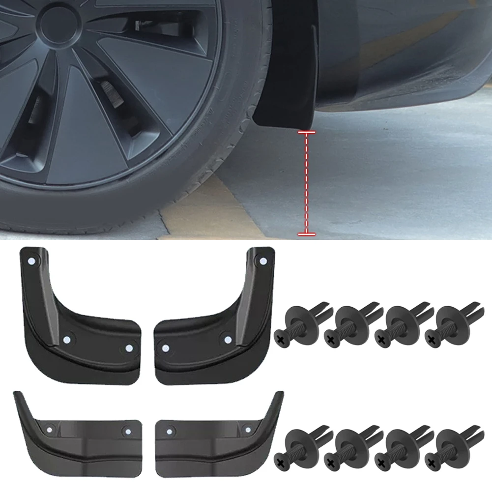 

4 PCS Car Front Rear Mudflaps Mud Flaps Protector Fender TPE Black Fit For Tesla Model 3 2024 Highland Car Wheel Mud Flaps