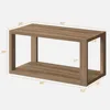 Farmhouse Rectangle Coffee Table-Boho Center Table with Storage Shelf,2-Tier Sofa Side Table Mid Century Small Table 2