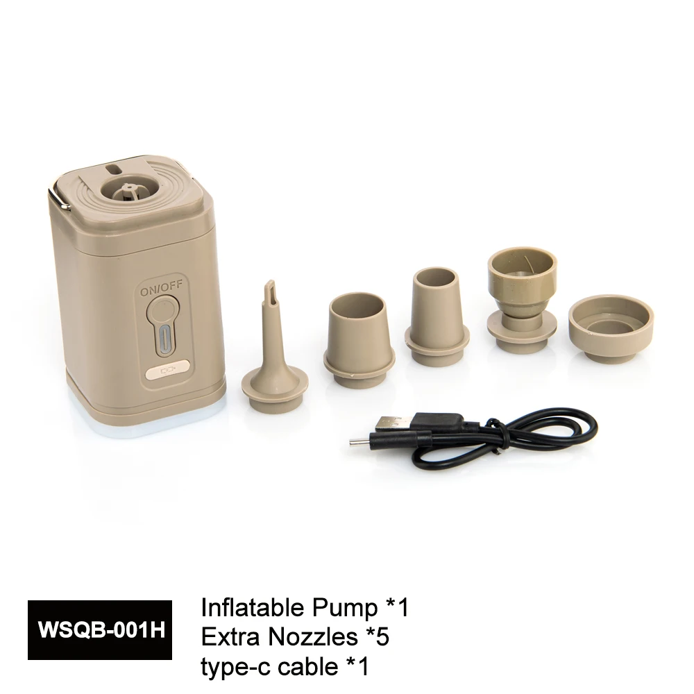 Taşınabilir Elektrikli Şişme Pompa Kamp Işık ile Açık Yürüyüş Mini Hava Makinesi Yatak Yastık Yüzme Halkaları