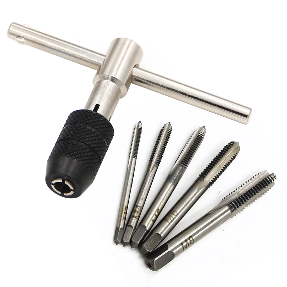 T-type 3mm to 6mm hand tap wrench thread tapping tool set hand wrench thread tapping M6 to M8 tool set