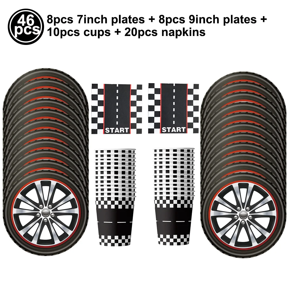 Racing Car Party Supplies Party Disposable Tableware Racing Car Party Supplies Boys Birthday Party Decorations Disposable Tableware Dinner Plates Dessert Plates Cups Napkins