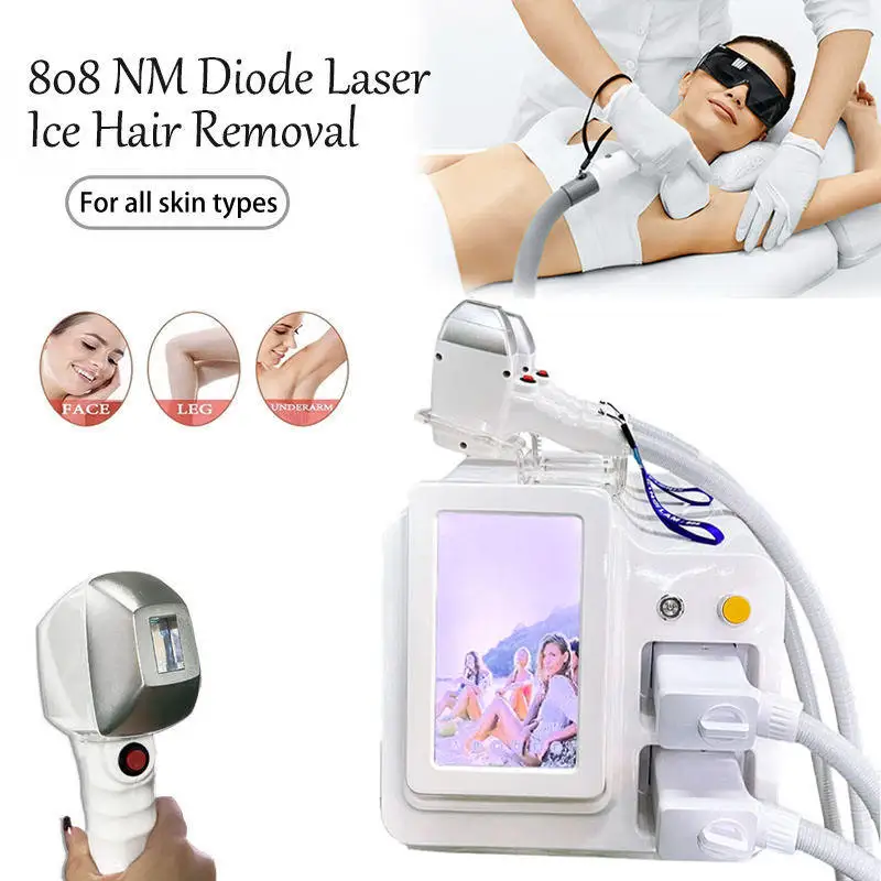 2024 NEW 3 Wavelength 755 808 1064 Portable 2 Handles Painless 808nm Diode Laser Hair Removal Beauty Machine With CE