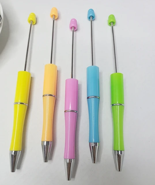 10Pcs/set Ballpoint Pen Creative DIY Bead Pen Plastic Beaded Pen Beadable  School Office Writing Supplies Stationery Wedding Gift - AliExpress