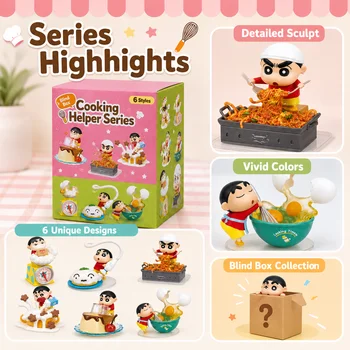 Crayon Shinchan Cooking Helper Series Mini Figure Blind Box - Simpatico Giocattolo da Collezione a Tema Cucina, Decorazione da Scrivania, Regalo