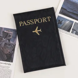 Sleek PU Leather Travel Passport Holder and Card Organizer (Black)