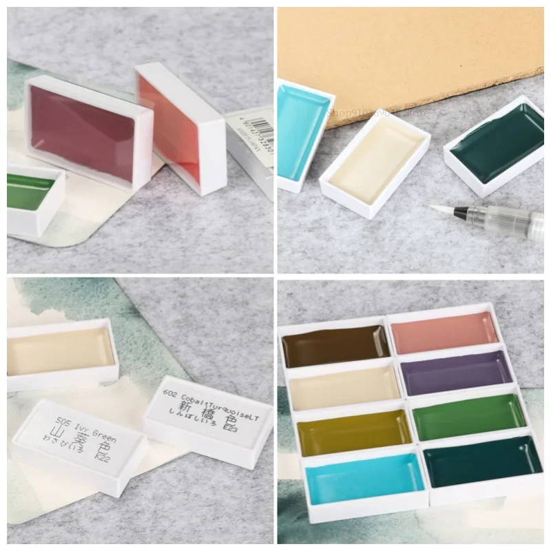 Japan Kuretake GANSAI TAMBI Solid Watercolor Paint Set Non-Toxic for Artists Beginners kids