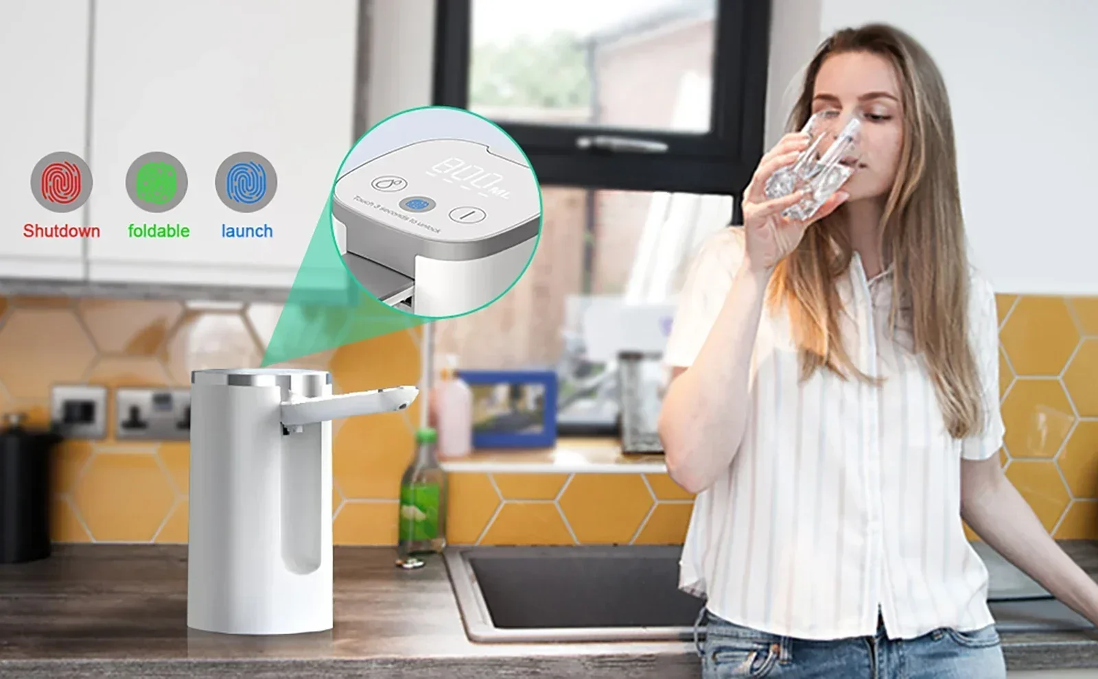 Description Picture 4 of itemElectric Water Gallon Pump Automatic Water Pump 19 Liters Foldable Desktop Water Bottle Pump USB Rechargeable Waters Dispenser