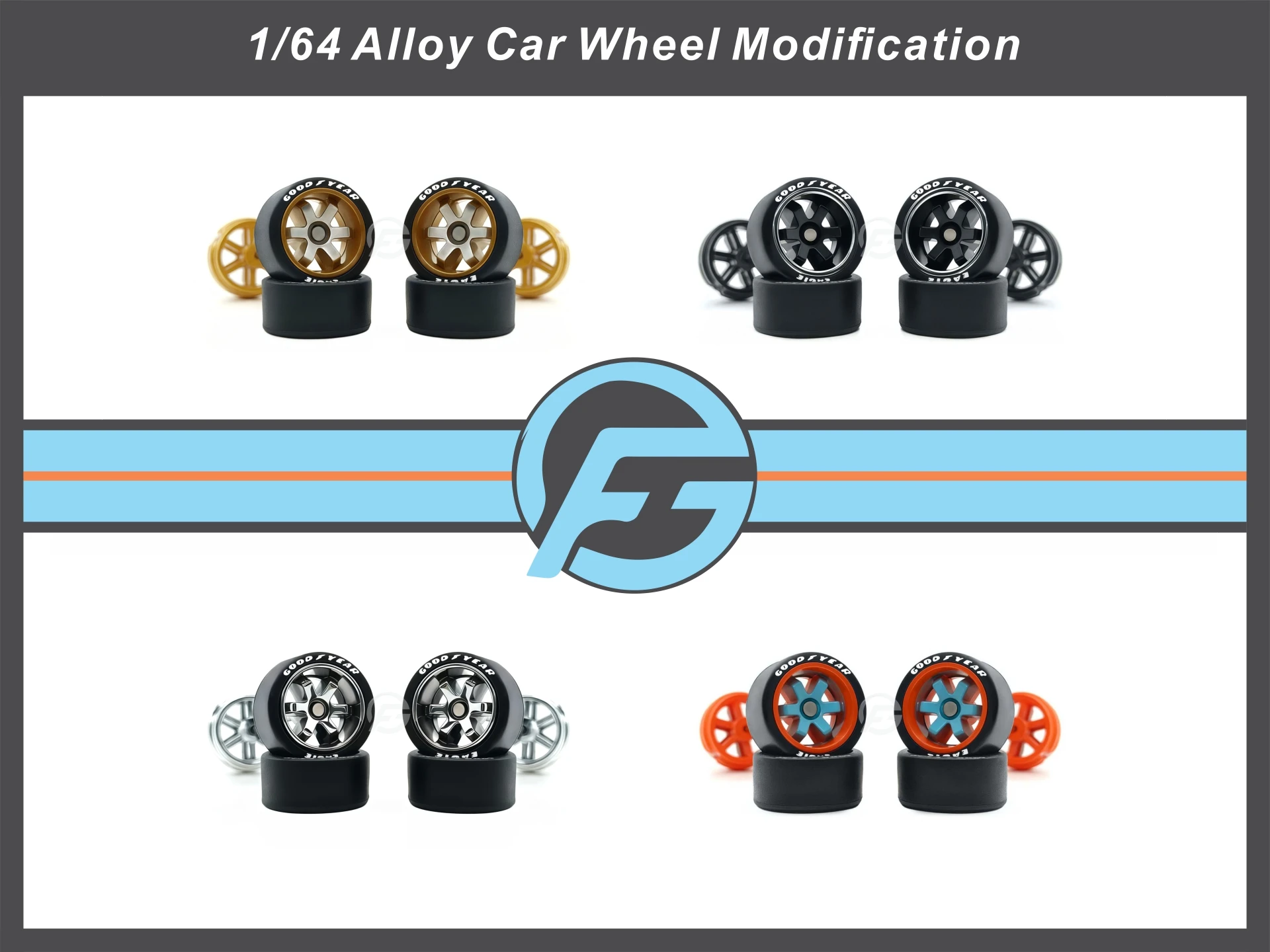 FANSGUY 1Set 11.2mm 1/64 Adult Car Model Wheel Parts Detachable Smooth Tires MMS-L/LP Series