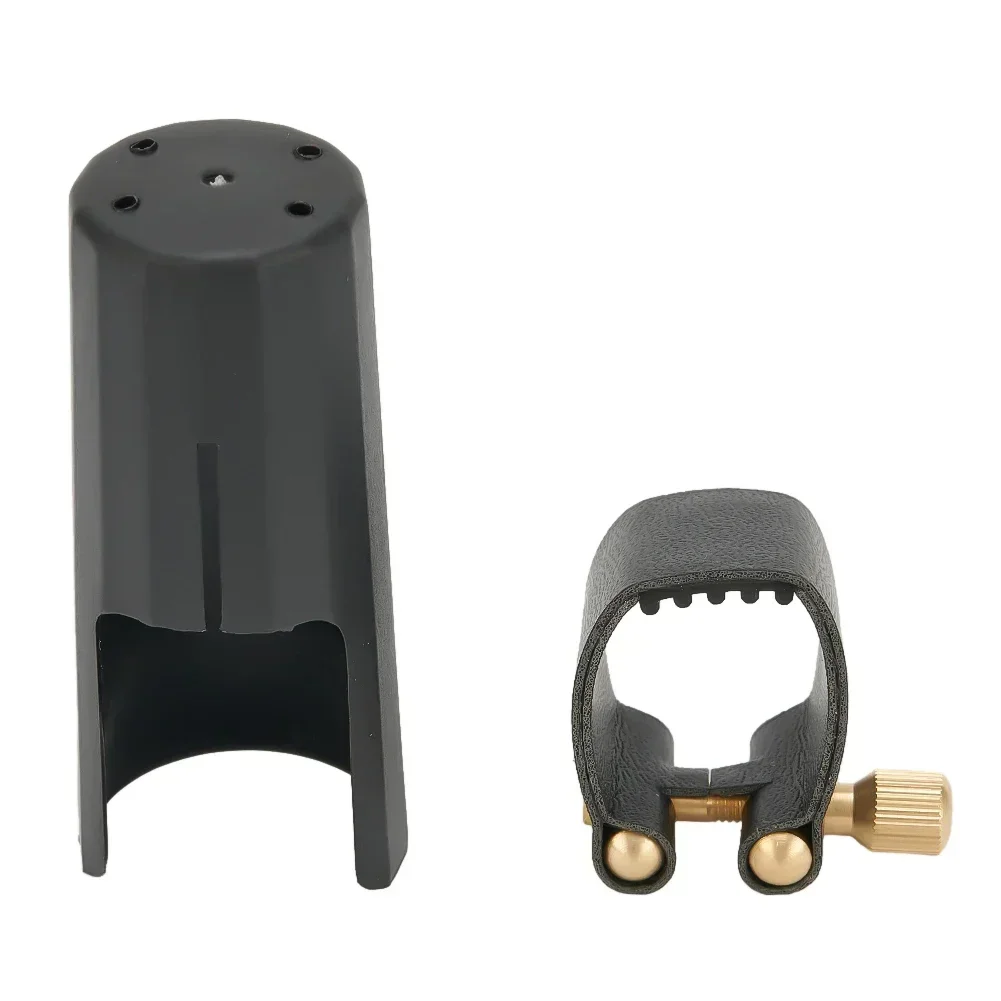 Practical Saxophone Ligature Mouthpiece For Alto For Soprano Black Clarinet Mouthpiece PU Leather Sax Ligature