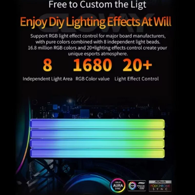 Gloway-DDR5 udimmデュアルチャネルRAMセット,6400mhz,hynixダイ,32gb