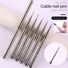 5PCS/set 6/9/12/15/18mm Nail Liner Brush Set Drawing Lines Stripe Painting Flower Pen Nail Art Manicure Metal Handle Brush Set 4