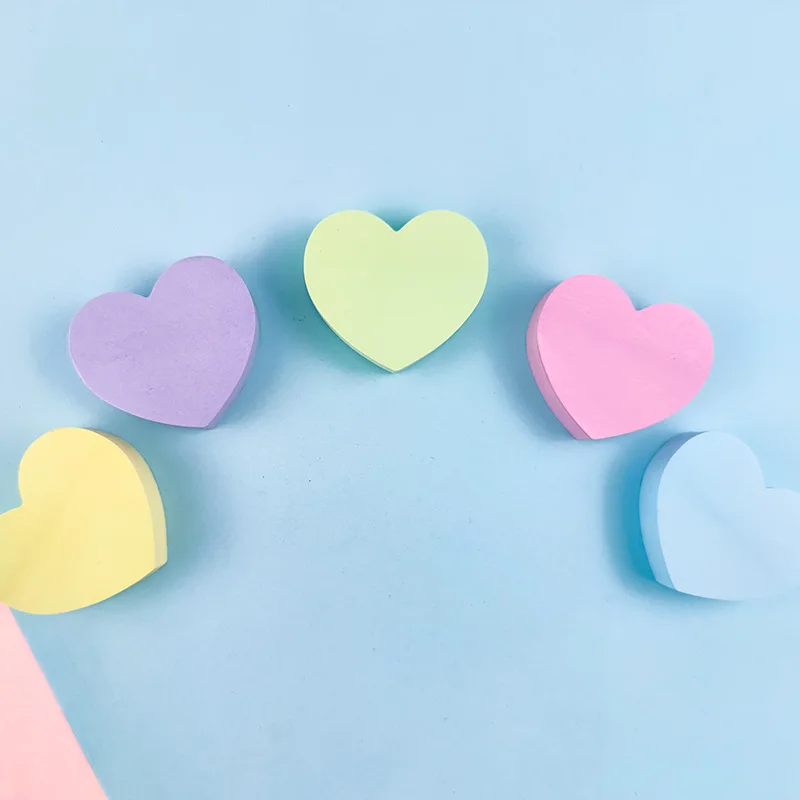

120 Sheets Self Sticky Note Pads Memo Pad Planner Heart Sticky Notes Notepad Sticker for Office School Stationery Accessories