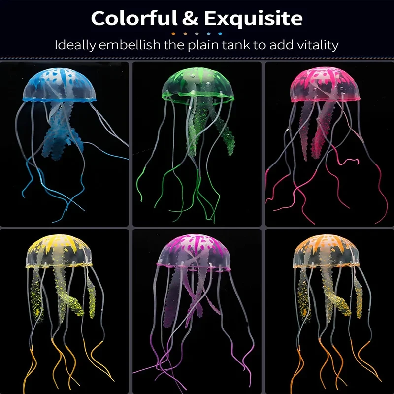 Simulated Jellyfish Fish Tank Decoration For Fish Tank Aquarium Scenery Emit Fluorescence at Night