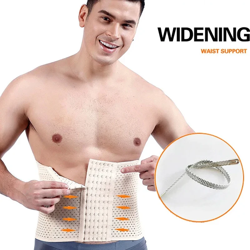 Men Slimming Body Shaper Waist Trainer Trimmer Belt Corset for Abdomen Belly Shapers Tummy Control Fitness Compression Shapewear - Image 5